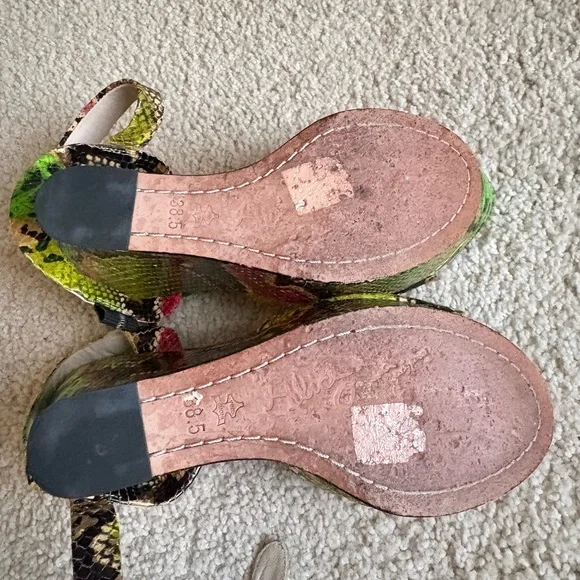 Alice and Olivia Snake Print Wedge Sandals - Picture 8 of 8
